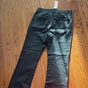 Good American Black Straight Leg Jeans